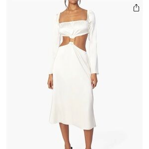 WeWoreWhat Cut Out Satin Charmeuse Midi Dress (S)